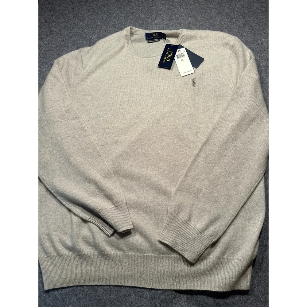 Polo Ralph Lauren Mens Washable Cashmere Crewneck Sweater Grey XL 710732990014